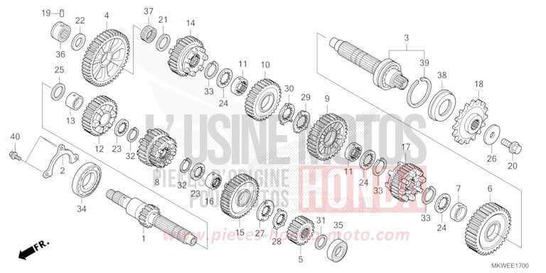 TRANSMISSION (NC750XA) for NC750X FIGHTING RED (R134) from 2025