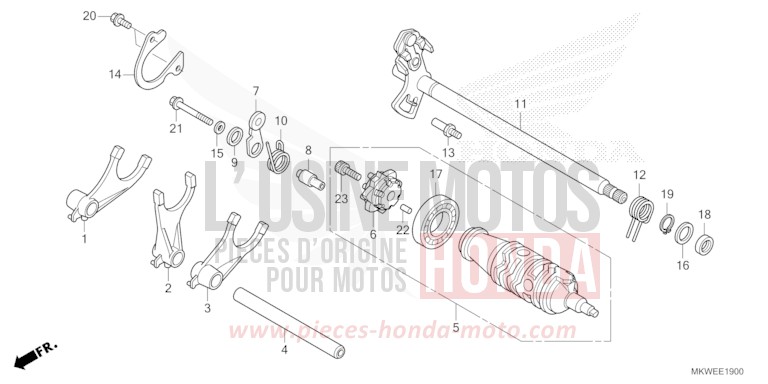 GEARSHIFT DRUM (NC750XA) for NC750X FIGHTING RED (R134) from 2025