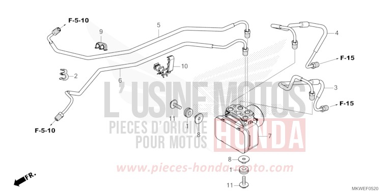 ABS MODULATOR/BRAKE PIPE for NC750X FIGHTING RED (R134) from 2025