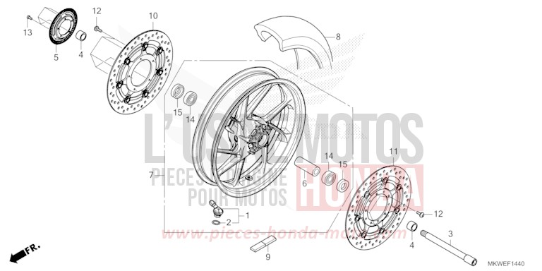 FRONT WHEEL for NC750X FIGHTING RED (R134) from 2025