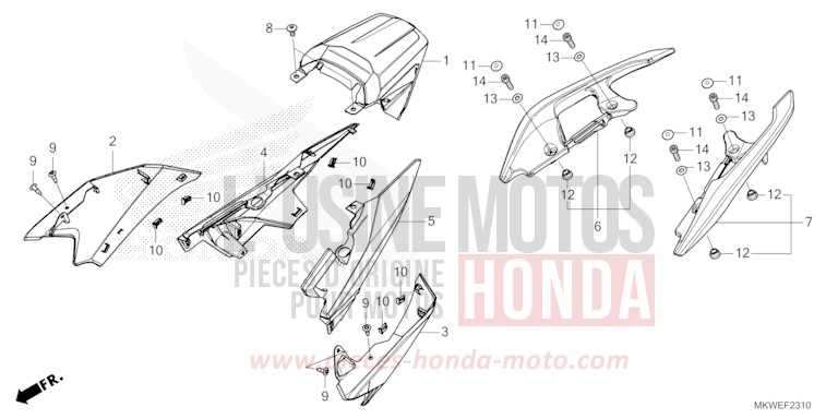 SEAT COWL for NC750X FIGHTING RED (R134) from 2025