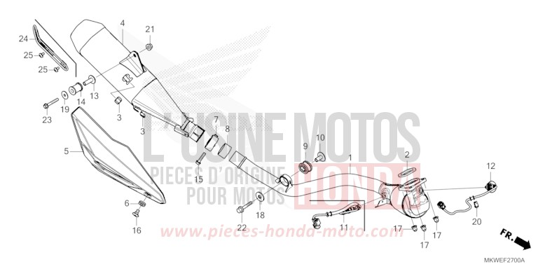 EXHAUST MUFFLER for NC750X FIGHTING RED (R134) from 2025