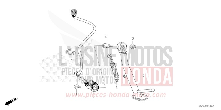 SIDE STAND for NC750X FIGHTING RED (R134) from 2025