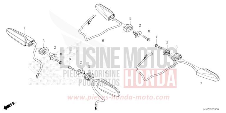 WINKER for NC750X FIGHTING RED (R134) from 2025