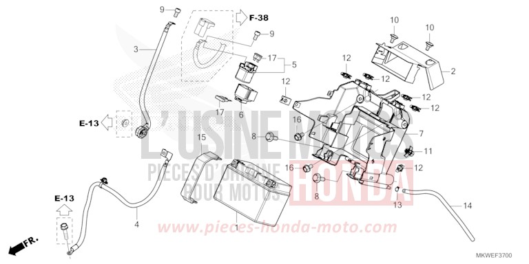 BATTERY for NC750X FIGHTING RED (R134) from 2025
