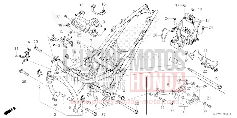 FRAME BODY for NC750X FIGHTING RED (R134) from 2025