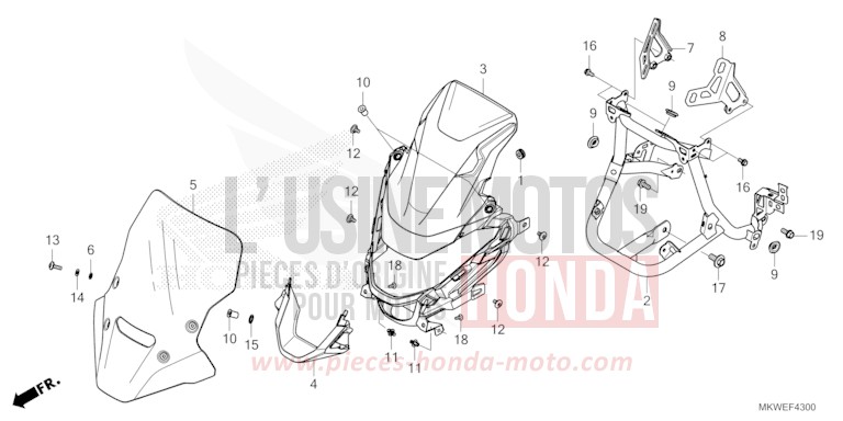 FRONT COVER for NC750X FIGHTING RED (R134) from 2025