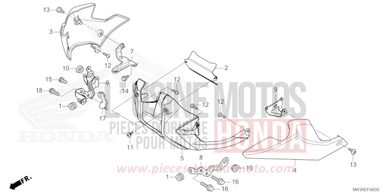 UNDER COWL (NC750XA) for NC750X FIGHTING RED (R134) from 2025