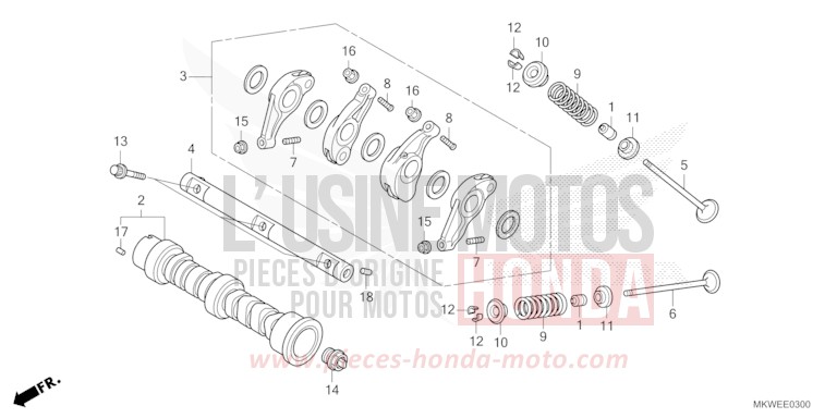 CAMSHAFT/VALVE for NC750X FIGHTING RED (R134) from 2025