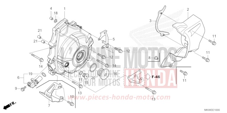 A.C. GENERATOR COVER for NC750X FIGHTING RED (R134) from 2025