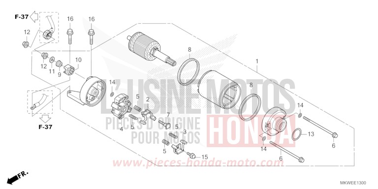 STARTING MOTOR for NC750X FIGHTING RED (R134) from 2025