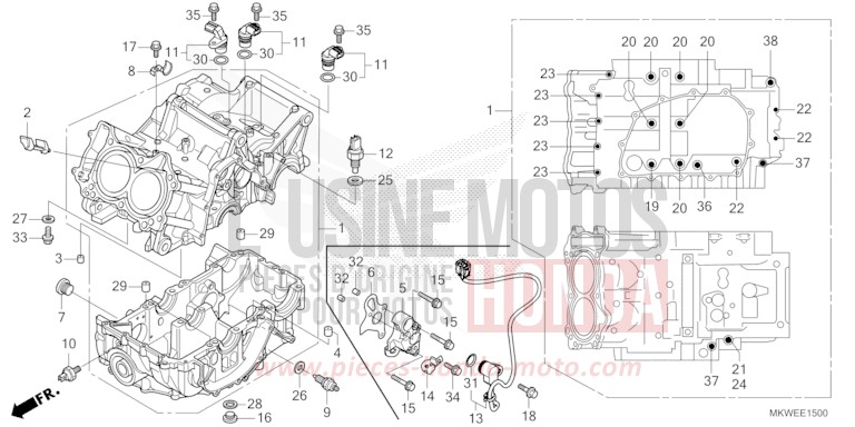 CRANKCASE for NC750X FIGHTING RED (R134) from 2025