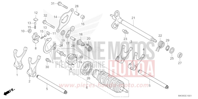 GEARSHIFT DRUM (NC750XD) for NC750X FIGHTING RED (R134) from 2025