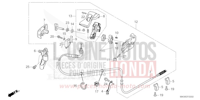 PARKING BRAKE LEVER for NC750X FIGHTING RED (R134) from 2025