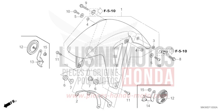 FRONT FENDER for NC750X FIGHTING RED (R134) from 2025
