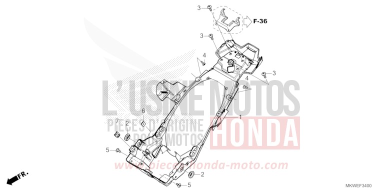 REAR FENDER for NC750X FIGHTING RED (R134) from 2025