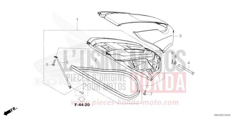 LUGGAGE LID for NC750X FIGHTING RED (R134) from 2025