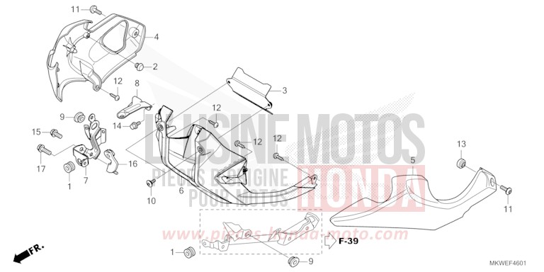 UNDER COWL (NC750XD) for NC750X FIGHTING RED (R134) from 2025
