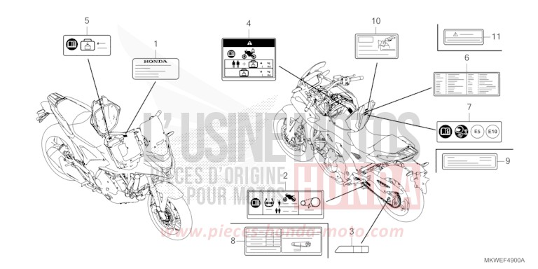 CAUTION LABEL for NC750X FIGHTING RED (R134) from 2025