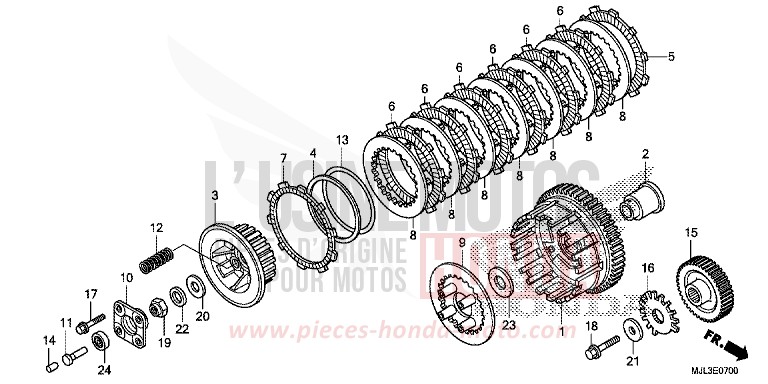 CLUTCH (NC750X/XA) for NC750X MAT PEARL GLARE WHITE (NHB54) from 2014