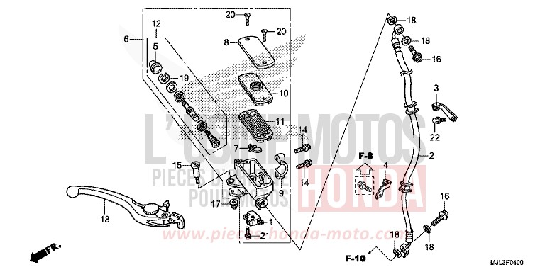 FR. BRAKE MASTER CYLINDER (NC750X) for NC750X MAT PEARL GLARE WHITE (NHB54) from 2014
