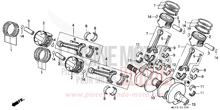 CRANKSHAFT/PISTON for VFR750F PEARL CRESCENT WHITE-A (NH139PA) from 1986