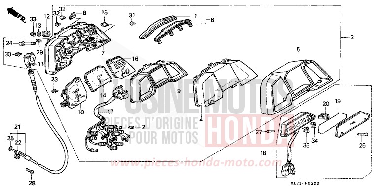 METER (1) for VFR750F PEARL CRESCENT WHITE-A (NH139PA) from 1986