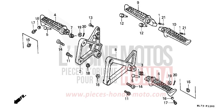 STEP (1) for VFR750F PEARL CRESCENT WHITE-A (NH139PA) from 1986