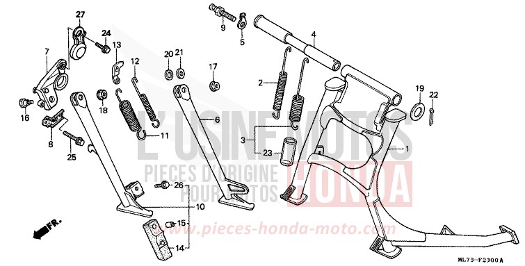 STAND (1) for VFR750F SHASTA WHITE (NH138) from 1986