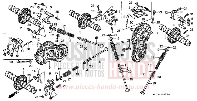 CAMSHAFT/VALVE for VFR750F PEARL CRESCENT WHITE-A (NH139PA) from 1987