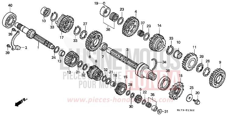 TRANSMISSION (1) for VFR750F PEARL DIANA BLUE (PB174P) from 1987
