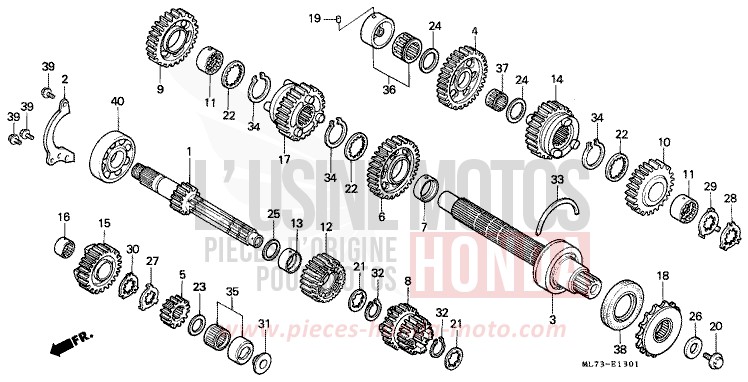 TRANSMISSION (2) for VFR750F GRANITE BLUE METALLIC-U (PB184MU) from 1989