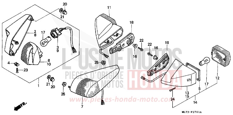WINKER (2) for VFR750F GRANITE BLUE METALLIC-U (PB184MU) from 1989