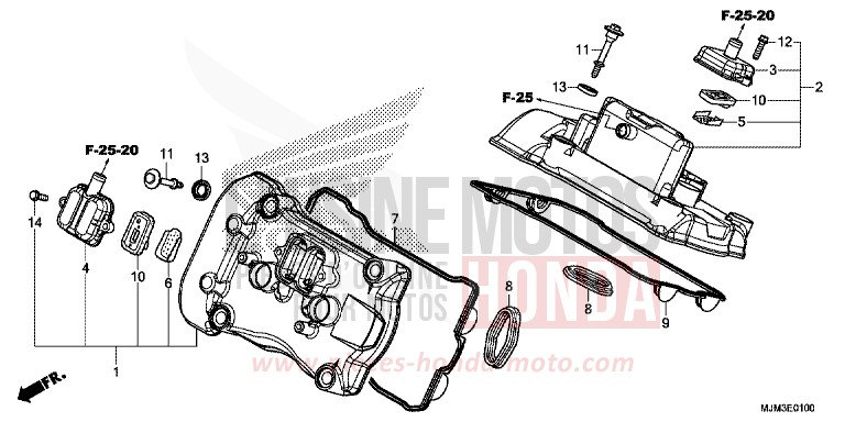 CYLINDER HEAD COVER for VFR800F DARKNESS BLACK METALLIC (NH463) from 2014