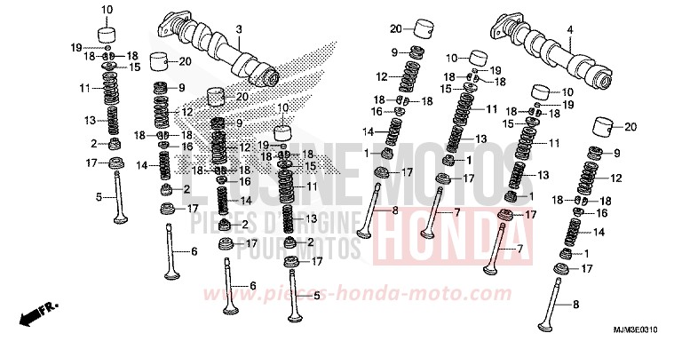 CAMSHAFT/VALVE (REAR) for VFR800F DARKNESS BLACK METALLIC (NH463) from 2014
