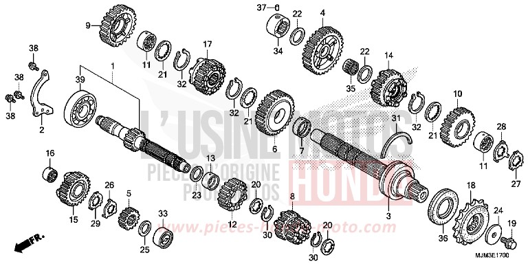 TRANSMISSION for VFR800F DARKNESS BLACK METALLIC (NH463) from 2014