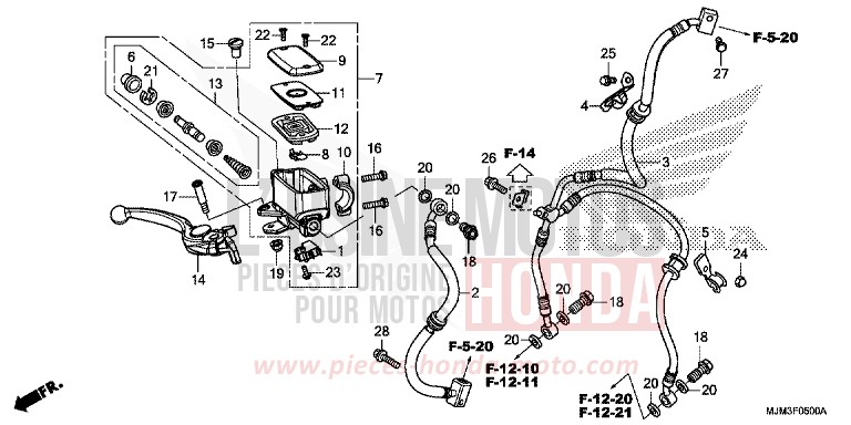 FRONT BRAKE MASTER CYLINDER for VFR800F DARKNESS BLACK METALLIC (NH463) from 2014