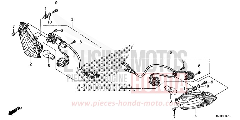 FRONT WINKER for VFR800F VICTORY RED (R334) from 2014