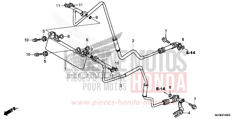 OIL COOLER for VFR800F VICTORY RED (R334) from 2014