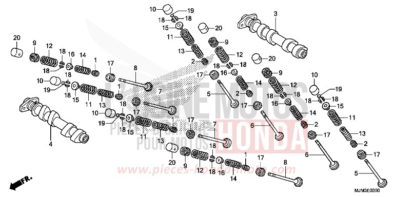 CAMSHAFT/VALVE (FRONT) for VFR800F DARKNESS BLACK METALLIC (NH463) from 2017