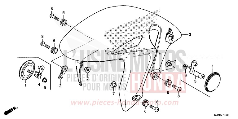 FRONT FENDER for VFR800F DARKNESS BLACK METALLIC (NH463) from 2017