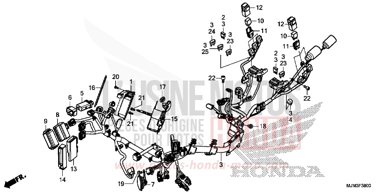 WIRE HARNESS for VFR800F DARKNESS BLACK METALLIC (NH463) from 2017