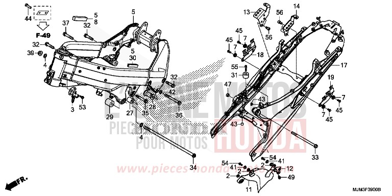 FRAME BODY for VFR800F DARKNESS BLACK METALLIC (NH463) from 2017