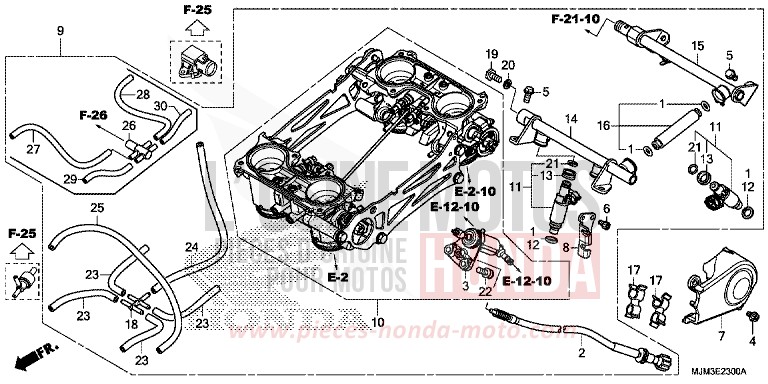 THROTTLE BODY for VFR800F DEGITAL SILVER METALLIC (NHA30) from 2017