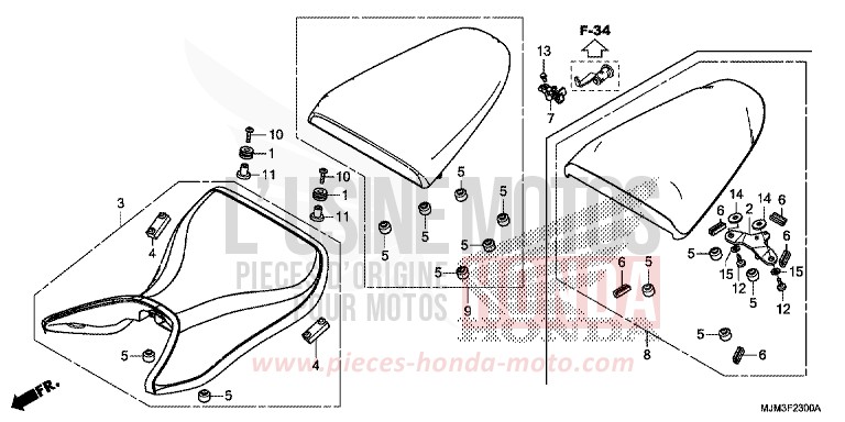 SEAT for VFR800F DEGITAL SILVER METALLIC (NHA30) from 2017