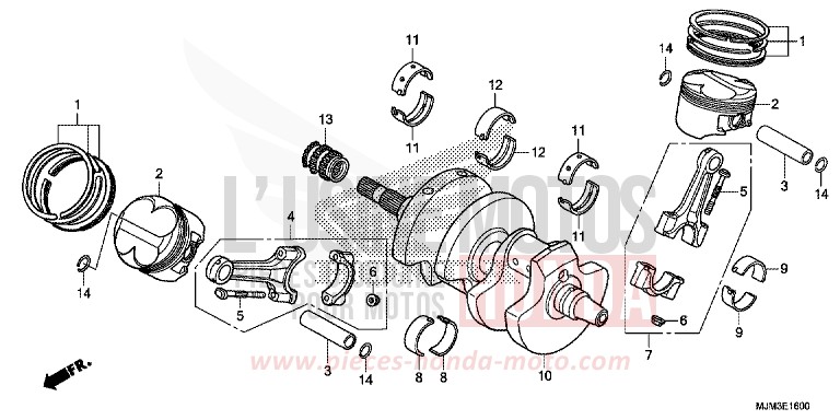 CRANKSHAFT/PISTON for VFR800F VICTORY RED (R334) from 2017