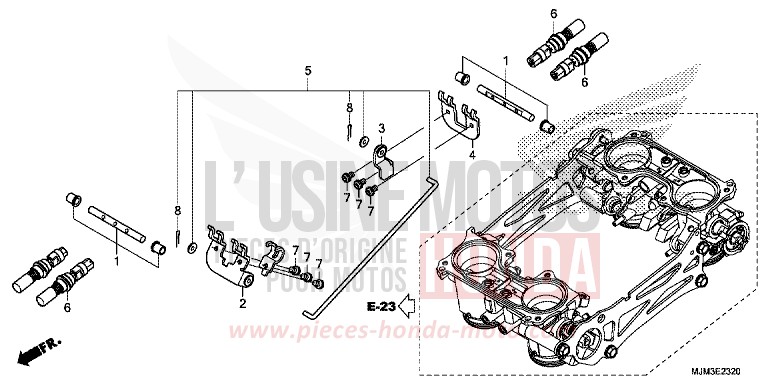 THROTTLE BODY (COMPONENT PARTS) for VFR800F VICTORY RED (R334) from 2017