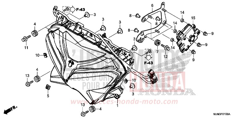 HEADLIGHT for VFR800F VICTORY RED (R334) from 2017