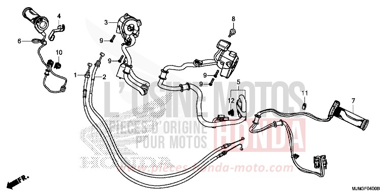 SWITCH/CABLE for VFR800F VICTORY RED (R334) from 2017