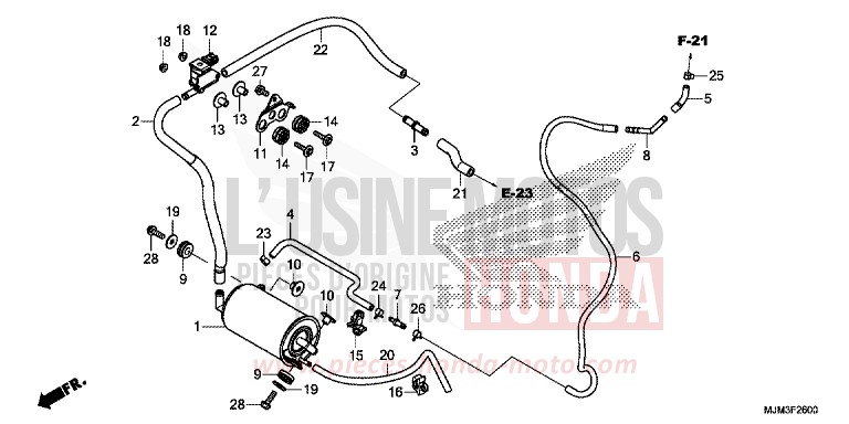 CANISTER for VFR800F VICTORY RED (R334) from 2017